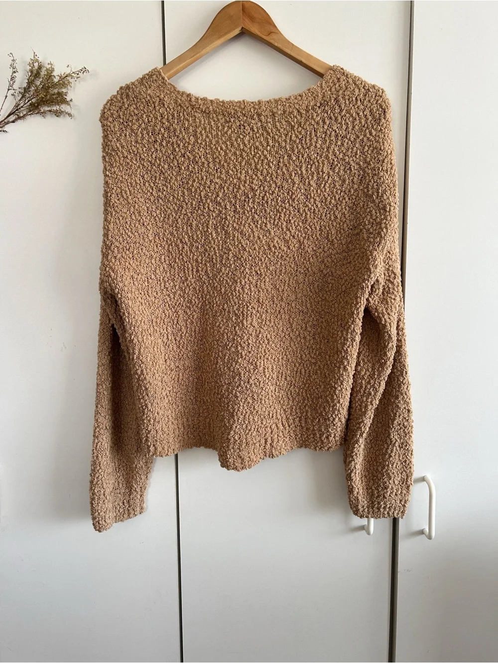 Sanctuary Taupe Button Front Popcorn Knit Cardigan • Sz S